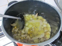 ひよこ豆とりんご、ブルーチーズのオーブン焼き